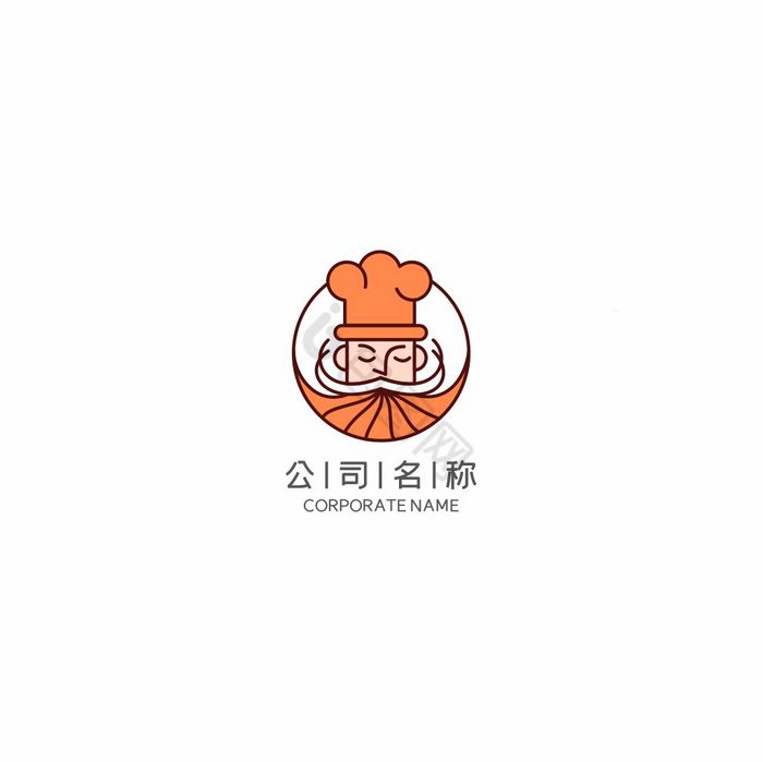 面包店叔叔蛋糕餐饮LOGO标志VI厨师图片