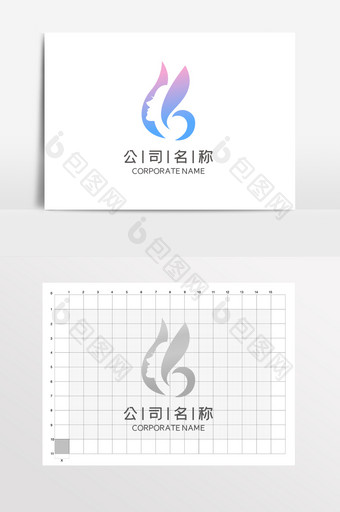 美容兰花护肤化妆品LOGO标志VI美女图片