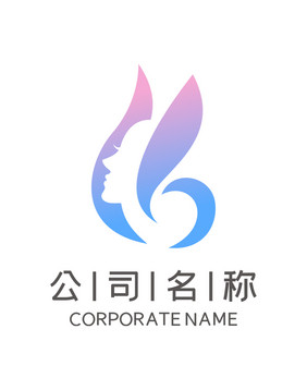 美容兰花护肤化妆品LOGO标志VI美女