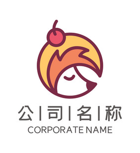 卡通刺猬水果通用LOGO标志VI