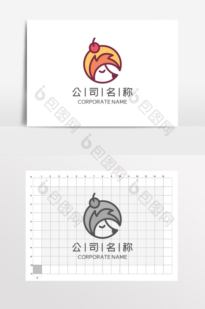 刺猬水果LOGO标志VI图片图片