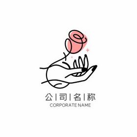 花店美甲艺术传媒手作logo标志vi图片高清图片创意炫彩油漆纹理时尚