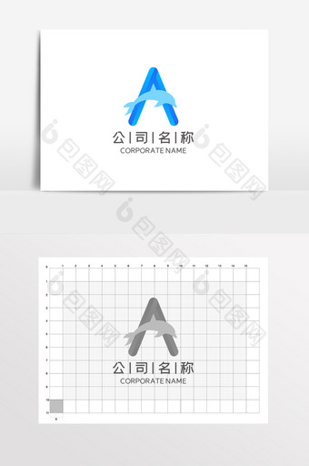 字母A公司企业通用LOGO标志VI教育图片