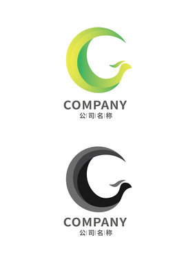 字母C形状纯字母c单字母logo