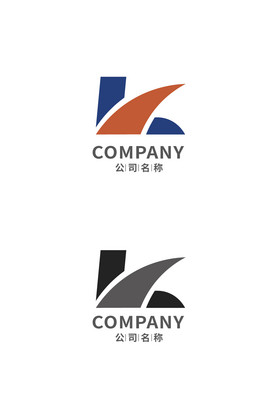字母K形状纯字母k单字母logo