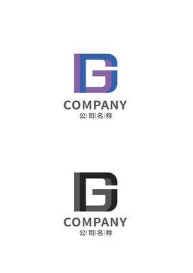 字母G形状纯字母g单字母logo