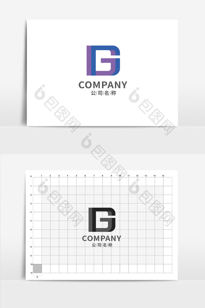 字母G形状纯字母g单字母logo