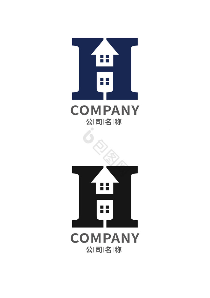 字母H形状字母h单字母logo图片