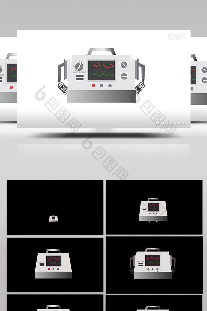 易用写实类mg动画医疗仪器类灰色除颤器