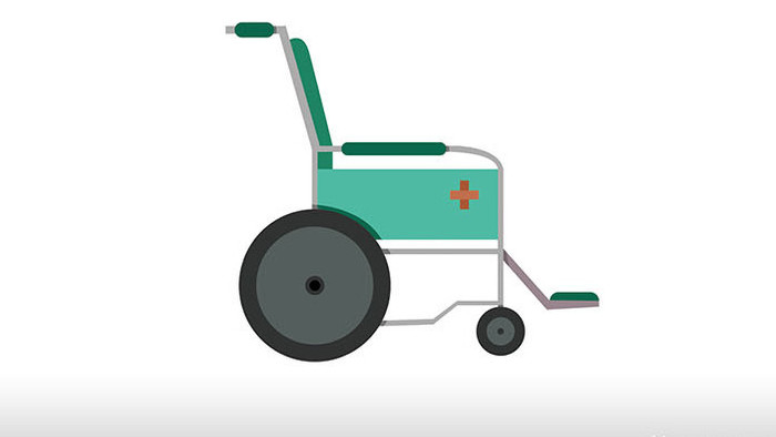 易用写实类mg动画医疗仪器类绿色轮椅