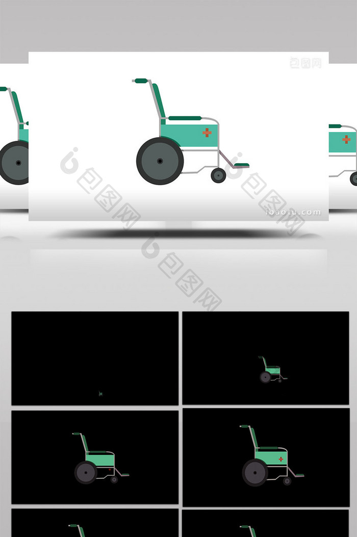 易用写实类mg动画医疗仪器类绿色轮椅