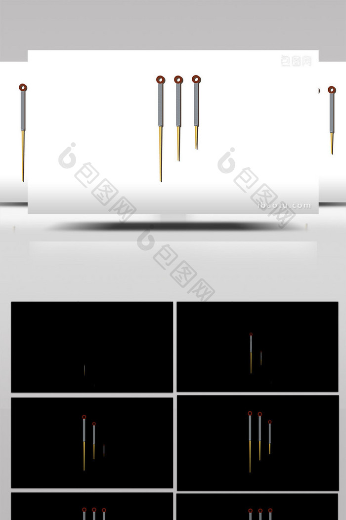易用写实类mg动画医疗仪器类三根针灸用针