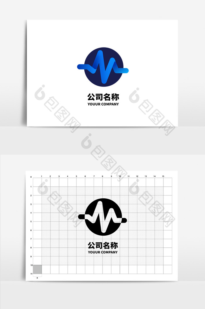M形状logo字母logo