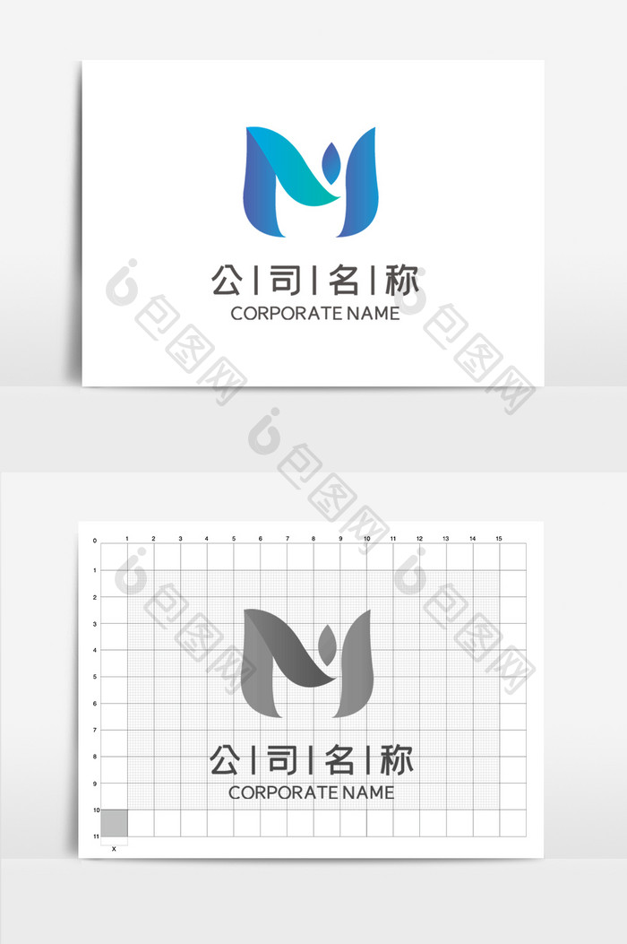 字母m创意简约大气logo