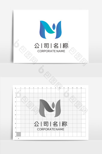 字母m创意简约大气logo图片