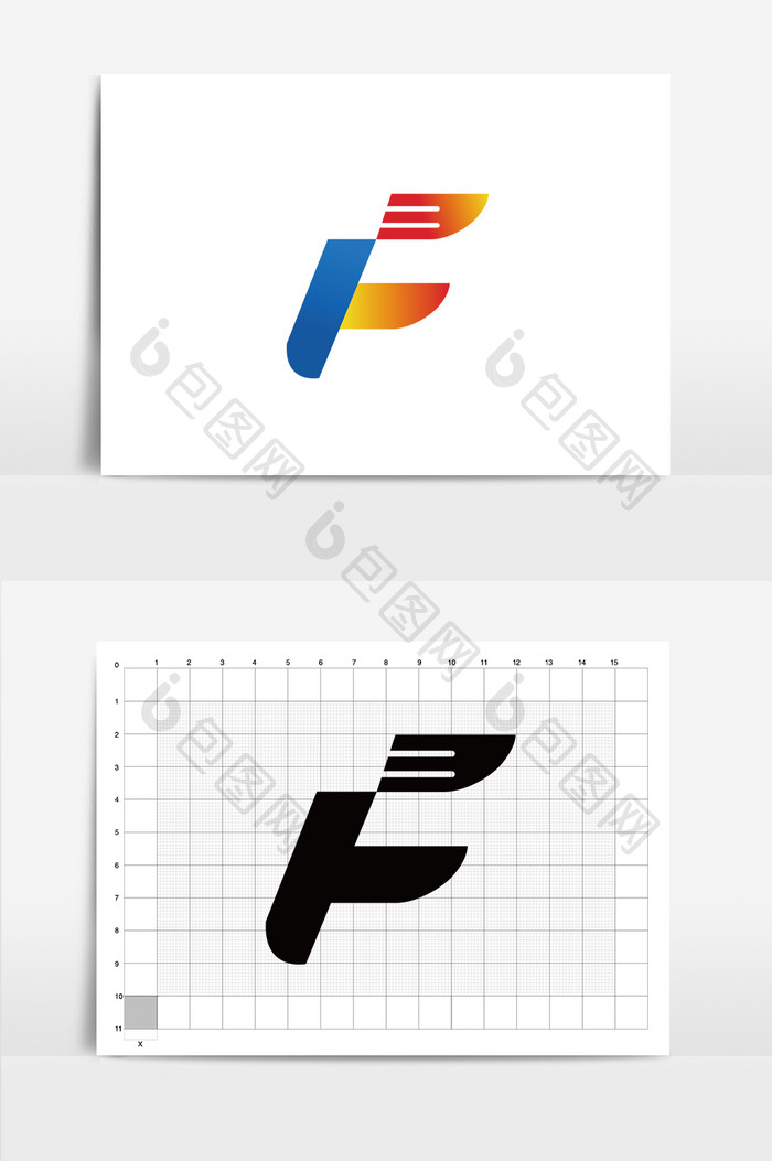 英文字母F标志设计