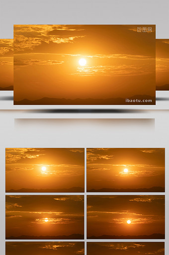 自然唯美太阳下山夕阳日落自然风景延时图片