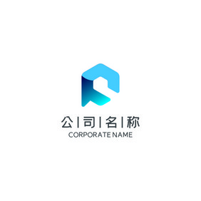 字母P公司企业科技LOGO标志VI机械