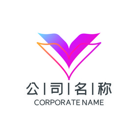 字母V公司企业科技LOGO标志VI娱乐