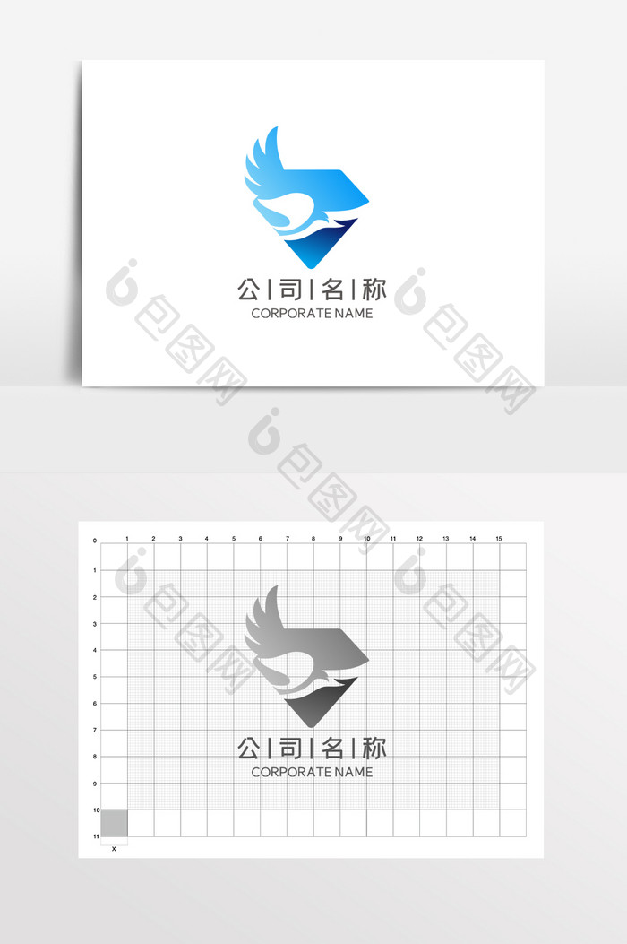 科技老鹰电商网络IT教育LOGO标志VI