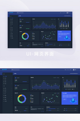 高端暗色系可视化后台仪表盘页面