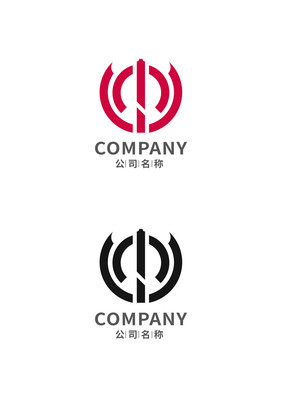 红色金融行业通用logo