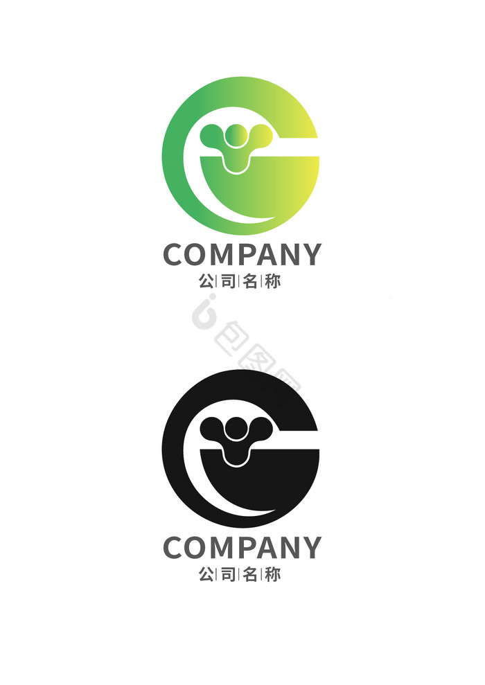 字母G形状纯字母健康logo图片