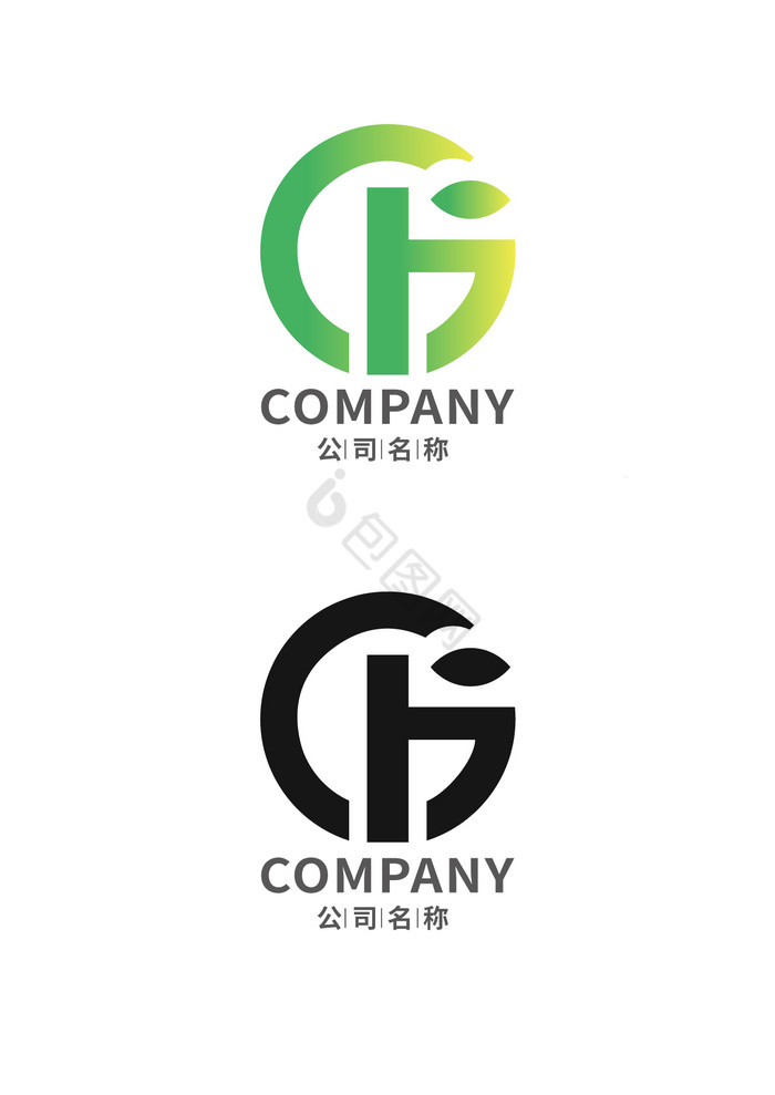 字母GF形状纯字母g和f单字母logo图片