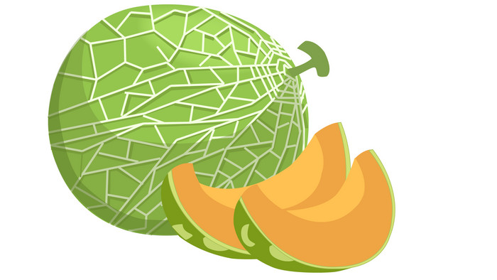 易用卡通类mg动画水果食物类切好的哈密瓜