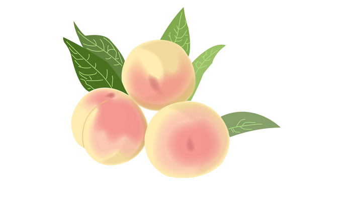 易用卡通类mg动画水果食物类三个水蜜桃