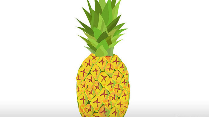 易用卡通类mg动画水果食物类一个大菠萝