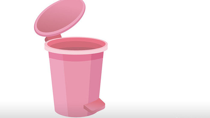 易用写实类mg动画清扫用具类粉色的垃圾桶