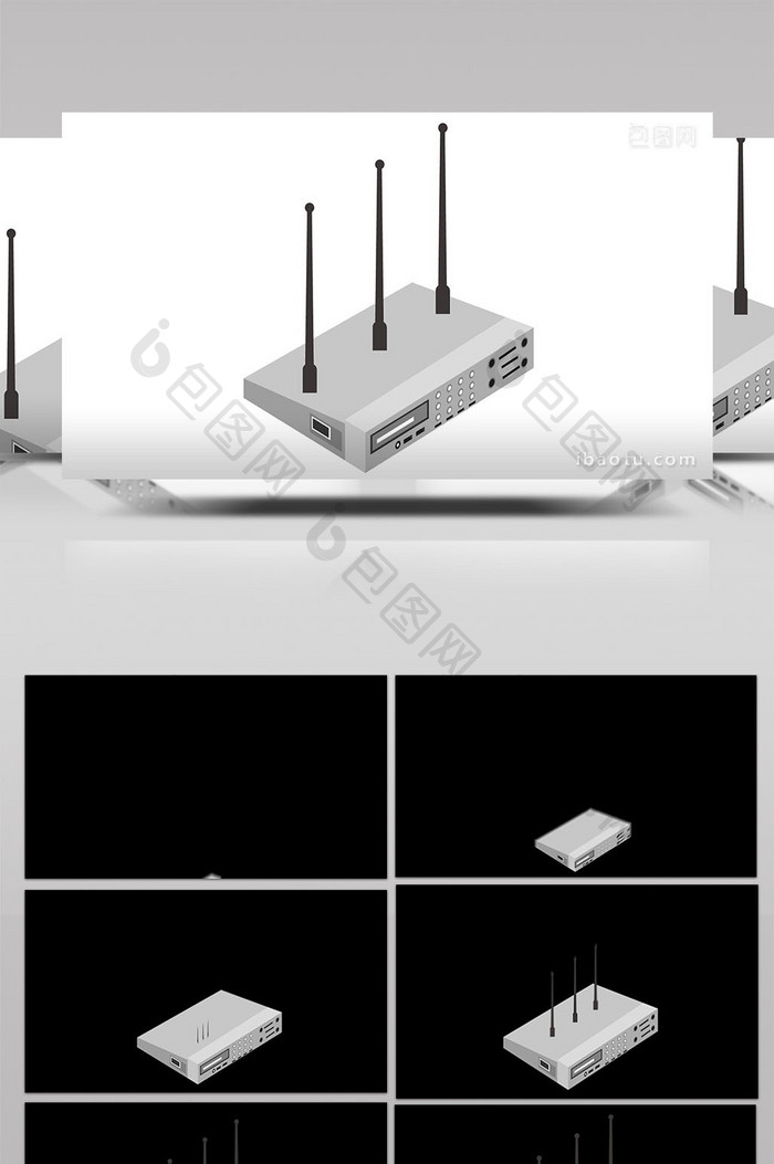 易用卡通类mg动画数码科技类灰色的路由器