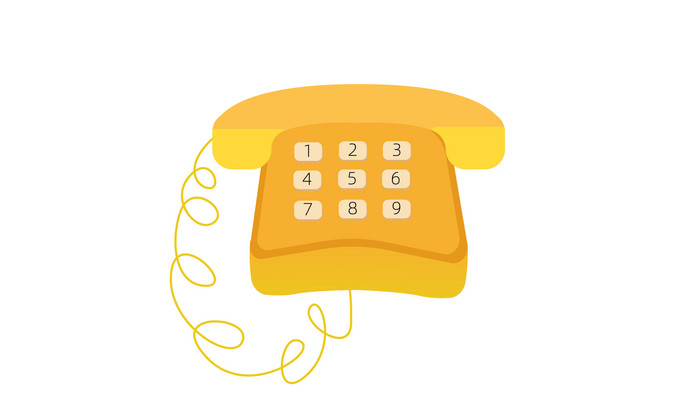 易用卡通类mg动画数码科技类黄色座机电话