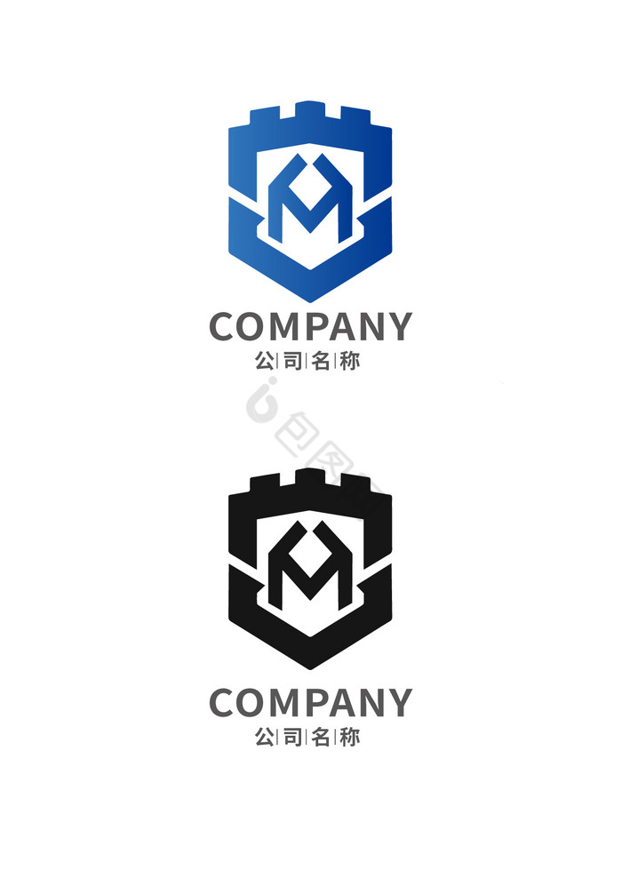 教育字母M和V行业logo