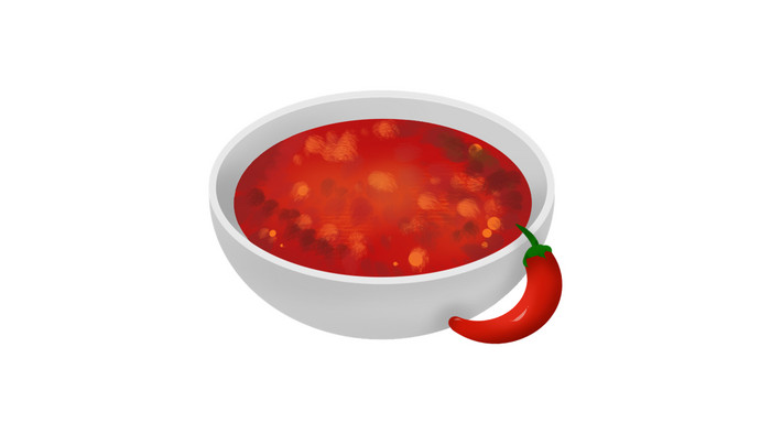 易用写实类mg动画食物调味料类碗里的辣酱