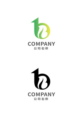 字母b形状纯字母B单字母logo