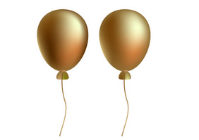 金色大气气球矢量元素