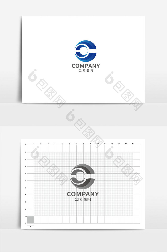 字母C形状金融c单字母logo