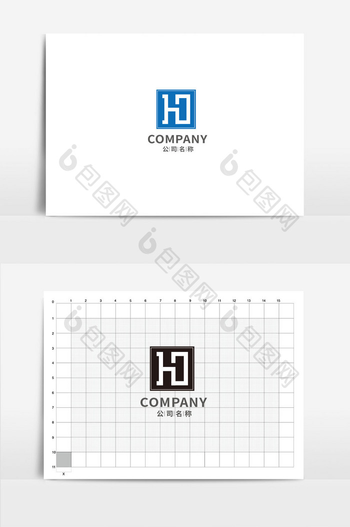 字母HD形状hd纯字母logo