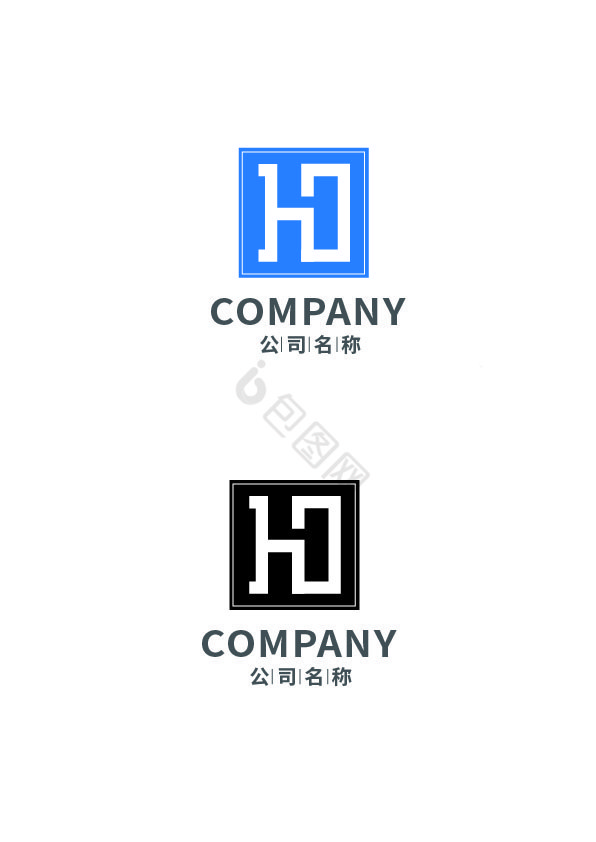 字母HD形状hd纯字母logo图片