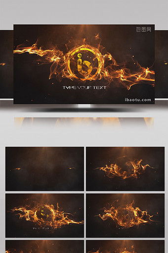 LOGO演绎火焰片头PR模板图片