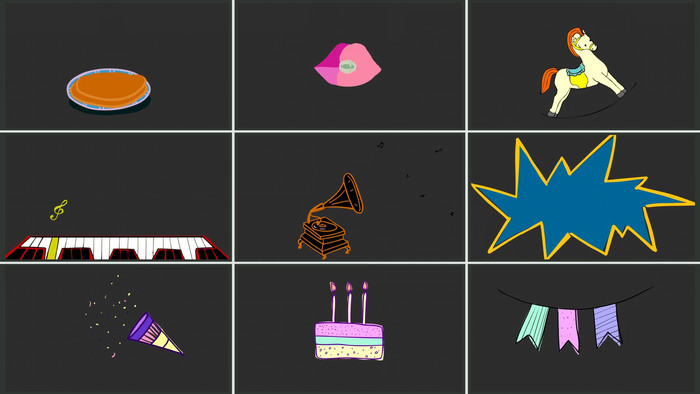 25个可爱卡通综艺贴纸动画元素ae模板