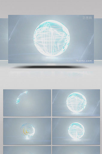 LOGO演绎魔法光球片头AE模板图片