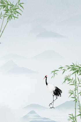 中国风竹子寒露节气图片