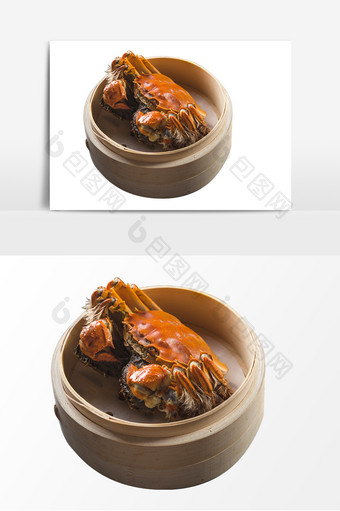 清蒸螃蟹矢量元素图片