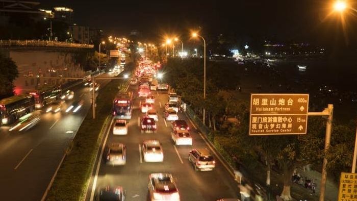 交通厦门环岛路车流延时