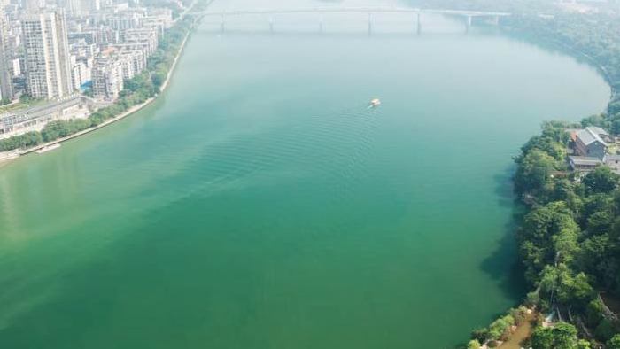 河流广西柳州柳江航拍
