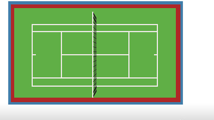 易用写实类mg动画体育用品类俯视的网球场