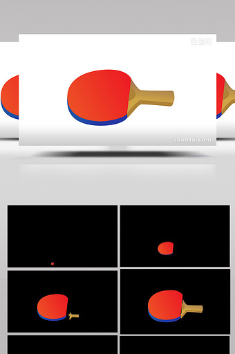 易用写实类mg动画体育用品类红色乒乓球拍图片